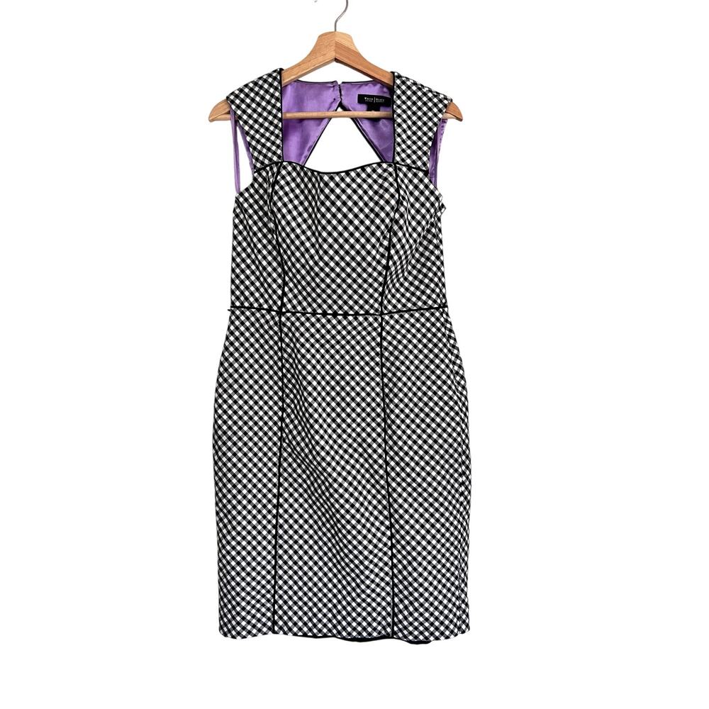White House Black Market Gingham Sheath Dress Size 10